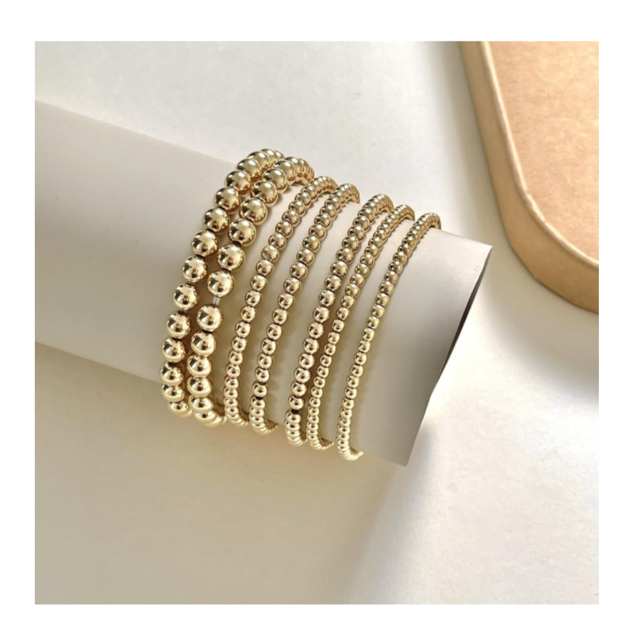 Gold Beaded Bracelets Set for Women Adjustable Waterproof Jewelry Gitf set Elegant & Practical for any occasion