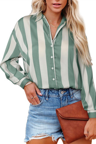Green & White Striped Shirt – Timeless Elegance, Modern Touch
