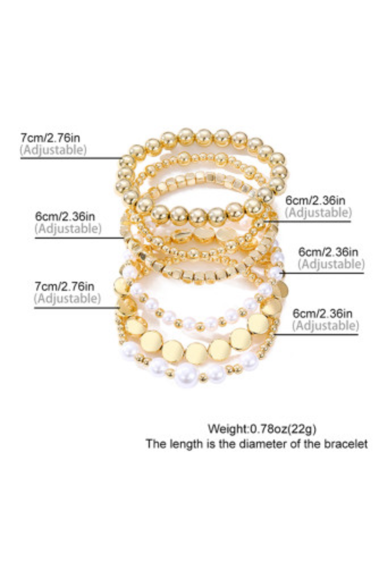 Elegant Bracelets for Women - Timeless Luxury & Style Classic Adjustable Pearl & Gold Bead design perfect for Everday Wear
