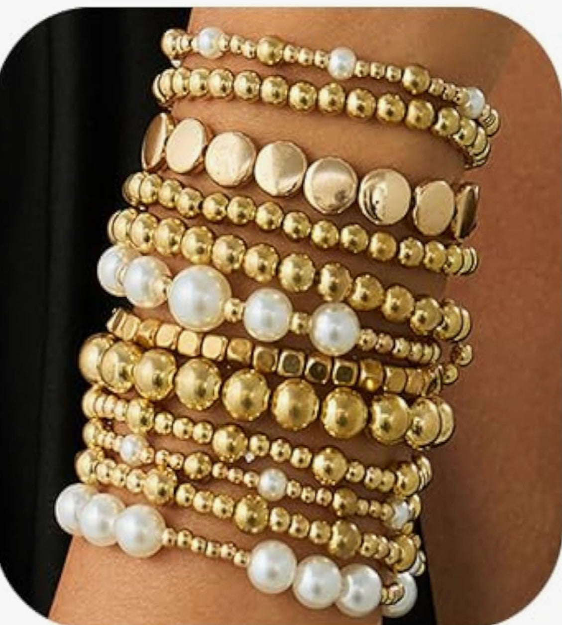 Elegant Bracelets for Women - Timeless Luxury & Style Classic Adjustable Pearl & Gold Bead design perfect for Everday Wear