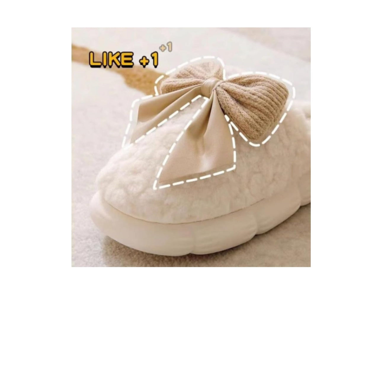 Plush Cute Bow Slippers for Women Furry Comfy Non Slip Indoor Bedroom Shoes for Fall Winter Warm Soft Sole