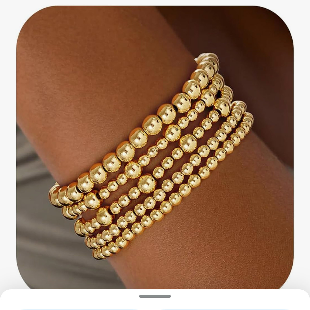 Gold Beaded Bracelets Set for Women Adjustable Waterproof Jewelry Gitf set Elegant & Practical for any occasion