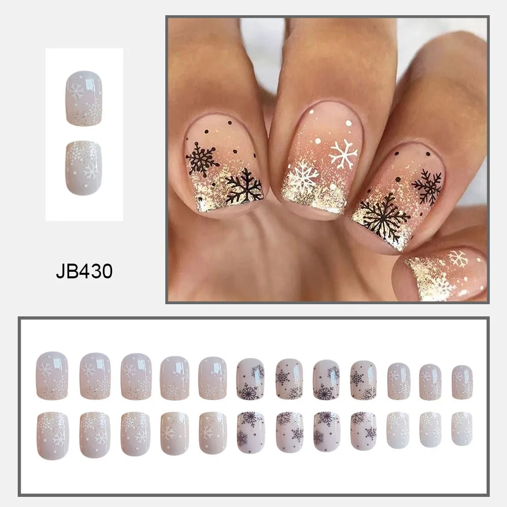 Trendy Almond Leopard Fke Nails - Easy Press - On