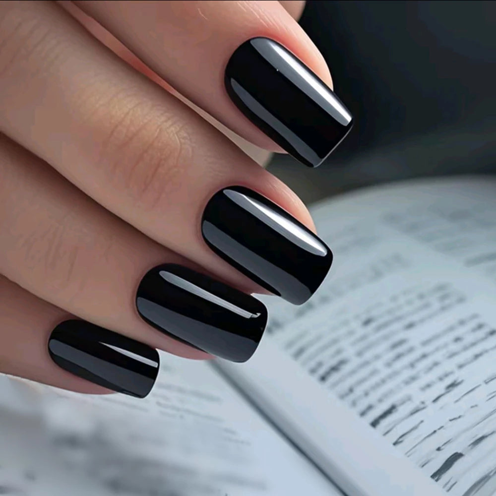 Dark Brown Press-On Nails - Long Acrylic Full Cover Tips