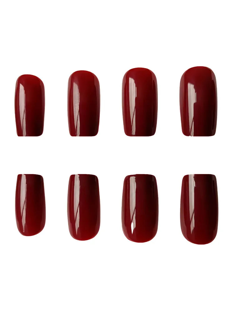Dark Brown Press-On Nails - Long Acrylic Full Cover Tips
