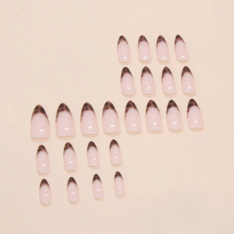 Trendy Almond Leopard Fke Nails - Easy Press - On