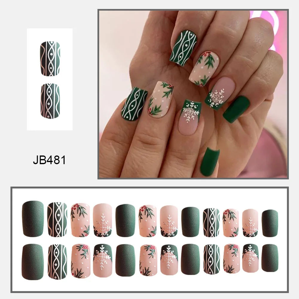 Trendy Almond Leopard Fke Nails - Easy Press - On
