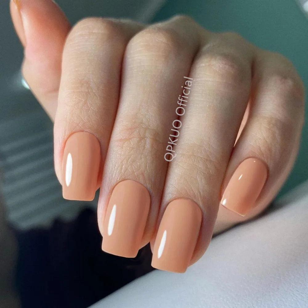 Dark Brown Press-On Nails - Long Acrylic Full Cover Tips