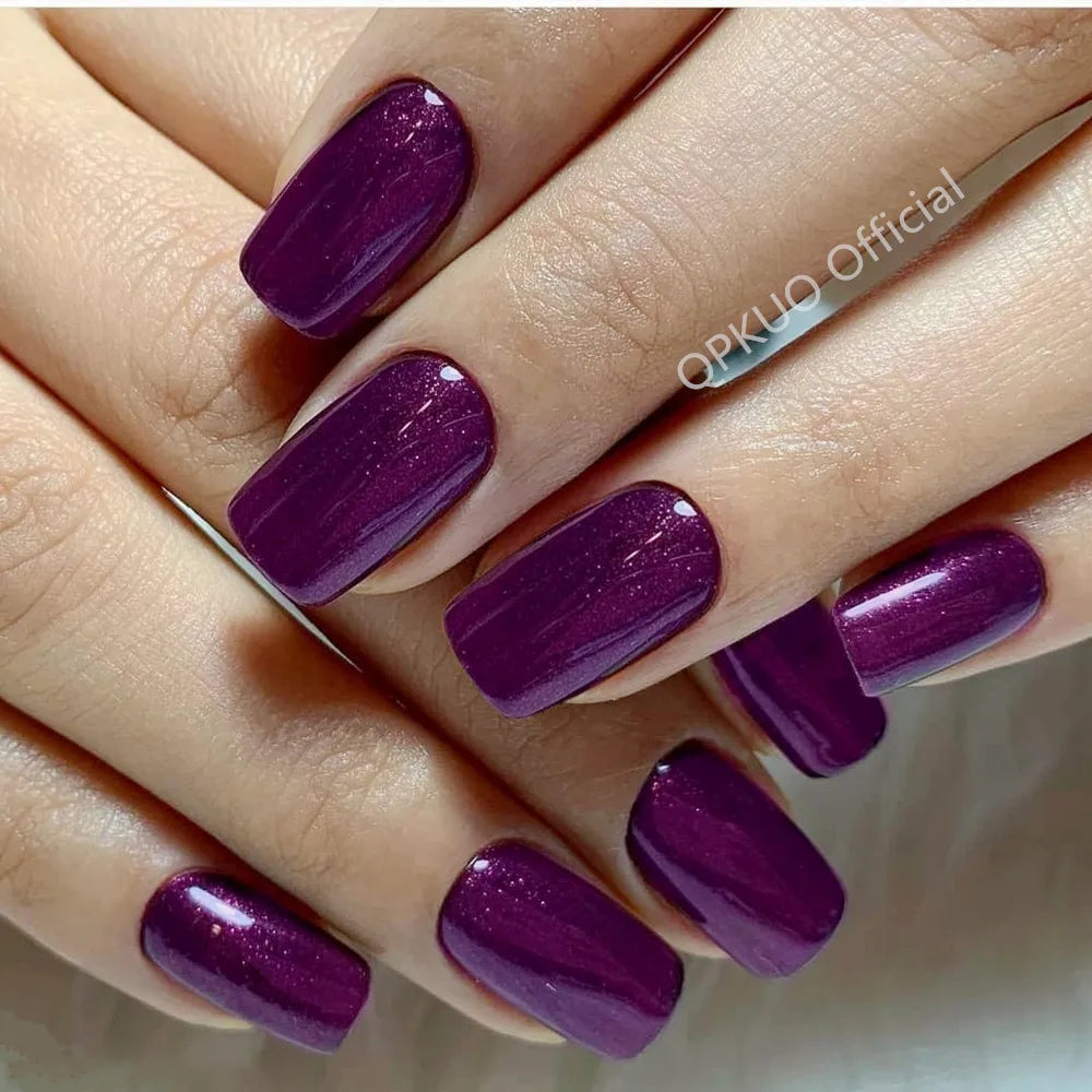 Dark Brown Press-On Nails - Long Acrylic Full Cover Tips
