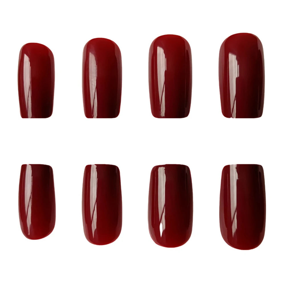 Dark Brown Press-On Nails - Long Acrylic Full Cover Tips